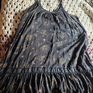 Torrid Black and Gold Celestial Dress